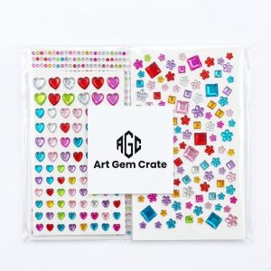 ArtGemCrate 2770pcs Gem Stickers Jewels for Crafts, Self Adhesive Rhinestone Jewel Stick on Gems, Acrylic Bling Heart Stickers, Craft Supplies for Kids